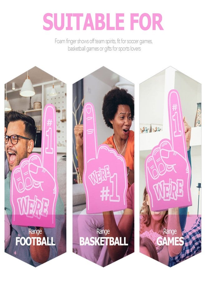 Toddmomy 3 Pack Oversized Pink Eva Foam Finger Covers for Cheering - Giant Team Spirit Props for Soccer Basketball Games and Party Supplies - Image 4